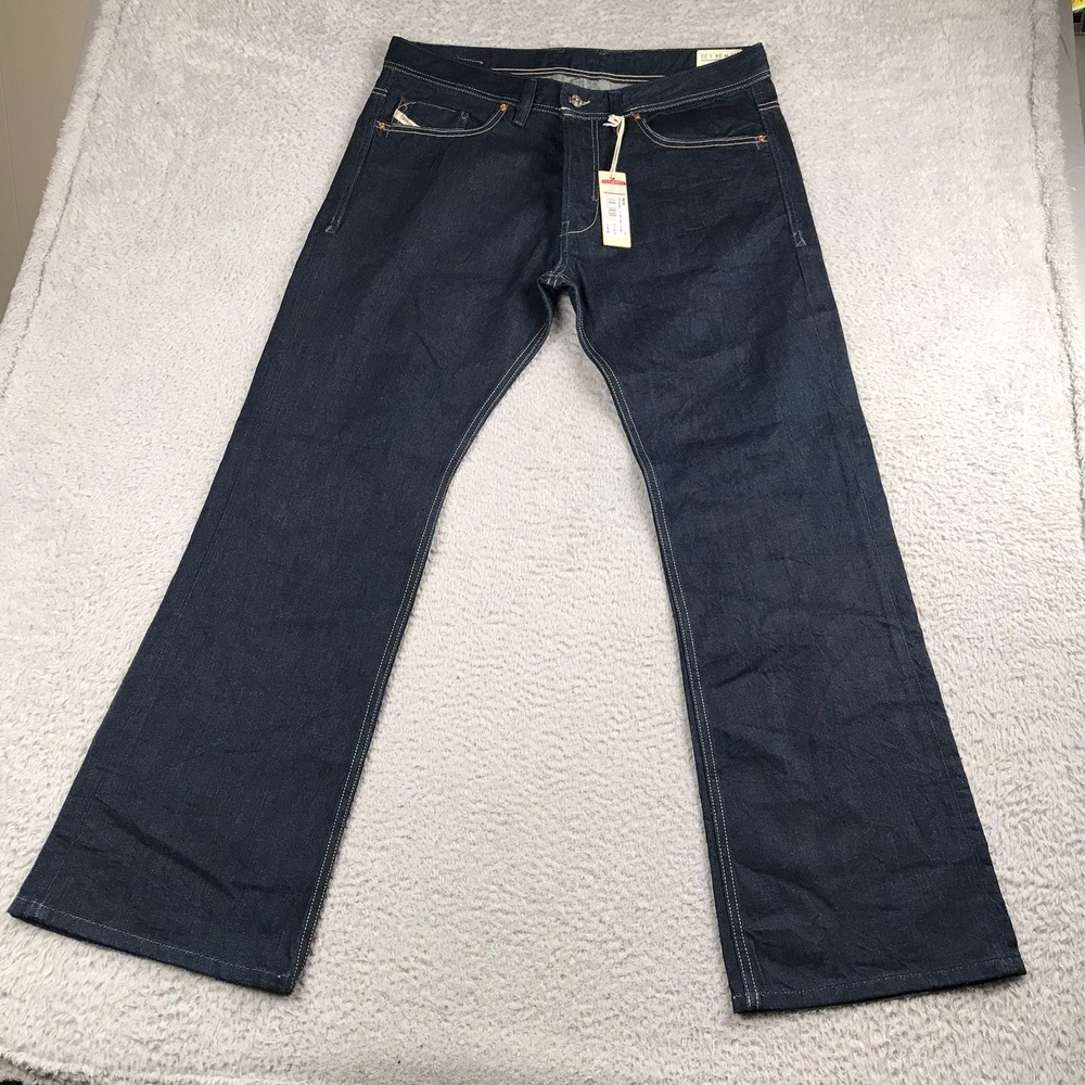 Diesel Zhav Jeans Men 34x30 Indigo Dark Wash Relaxed Bootcut Denim NEW NWT